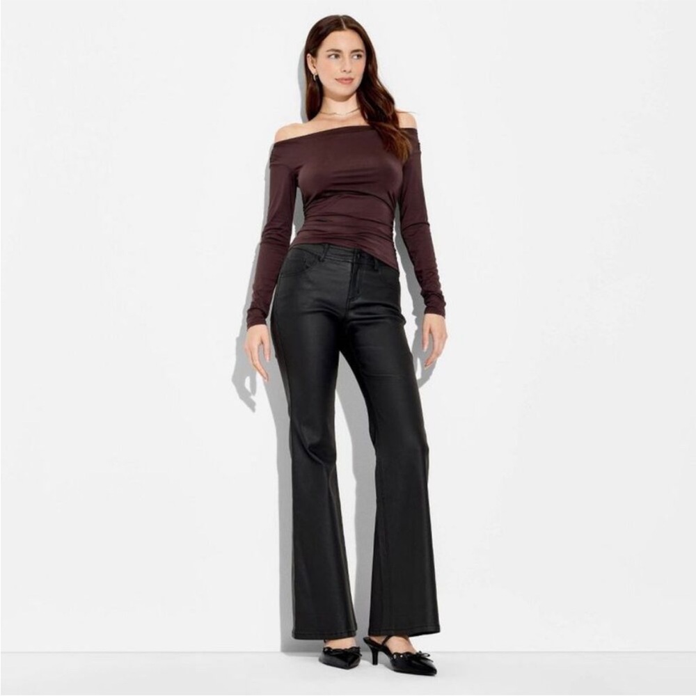NWT! Women's wide leg faux leather pants, Wild Fable. Size XL